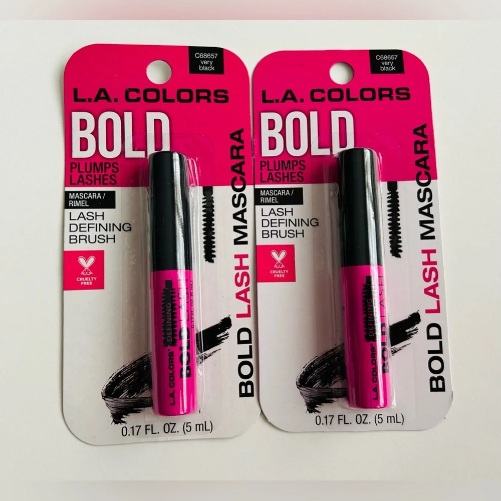 New Two L.A. Colors Mascara Very Black Plumps Lashes 0.17 oz (5 mL) Bold Lash